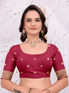 Ready To Wear Banarasi Silk Saree with Zari Woven Border