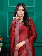 Silk  Siroski  Diamond Lace Work Saree