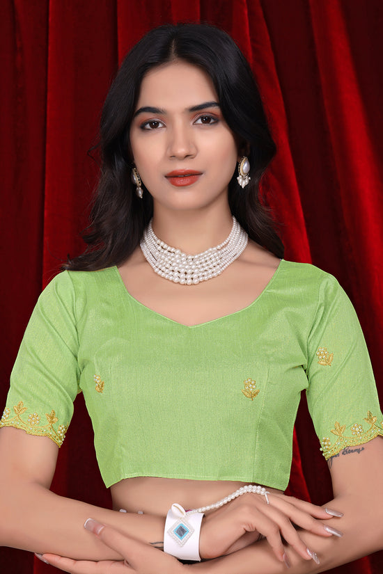 Chinon Saree in Dual Tone Shades with Embroidered Moti Border