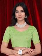 Chinon Saree in Dual Tone Shades with Embroidered Moti Border