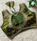 Jimmy Choo Fabric Sequin Embroidered V-Neck Blouse with Tussels