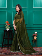 Chiffon   Siroski Daimond  Lace Work Sarees