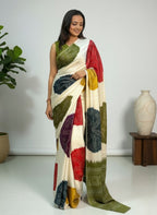 Bandhni Print Semi Model Satin Silk Saree