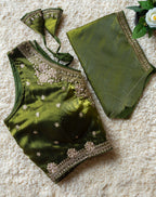 Jimmy Choo Fabric Sequin Embroidered V-Neck Blouse with Tussels