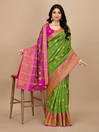 Ready To Wear Cotton Silk Woven Zari Jacquard Banarasi Traditional Saree
