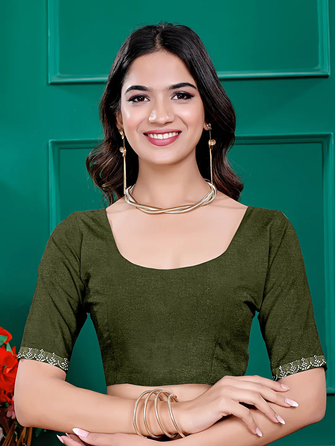 Chiffon Siroski Diamond Lace Work Saree