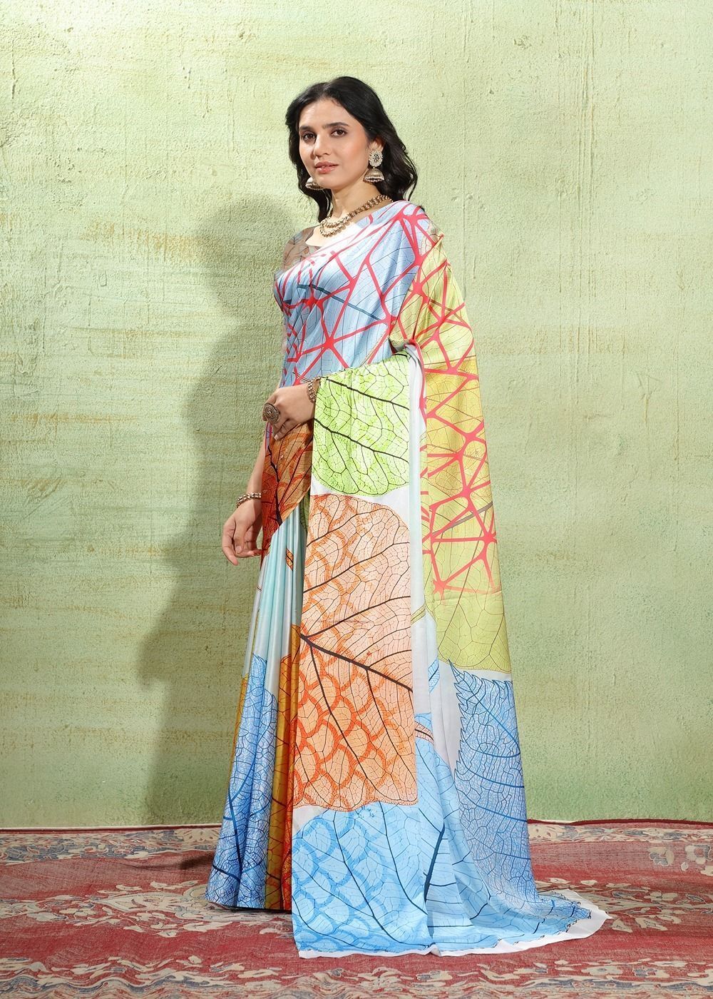 Abstract Print Crepe Silk Saree for Party Wear