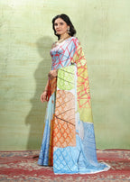 Abstract Print Crepe Silk Saree for Party Wear