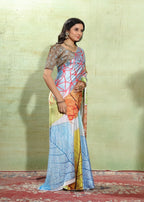 Abstract Print Crepe Silk Saree for Party Wear