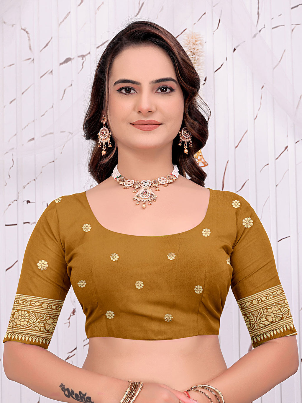 Ready To Wear Banarasi Silk Saree with Zari Woven Border