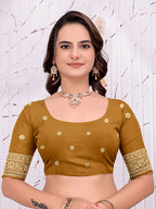 Ready To Wear Banarasi Silk Saree with Zari Woven Border