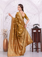 Ready To Wear Banarasi Silk Saree with Zari Woven Border