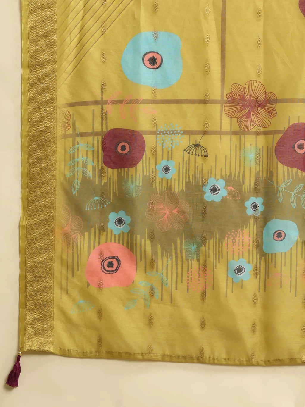 Roman Silk Embroidery Hand Work Kurta Pant Set With Dupatta