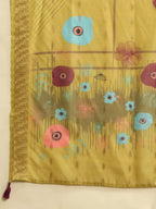 Roman Silk Embroidery Hand Work Kurta Pant Set With Dupatta