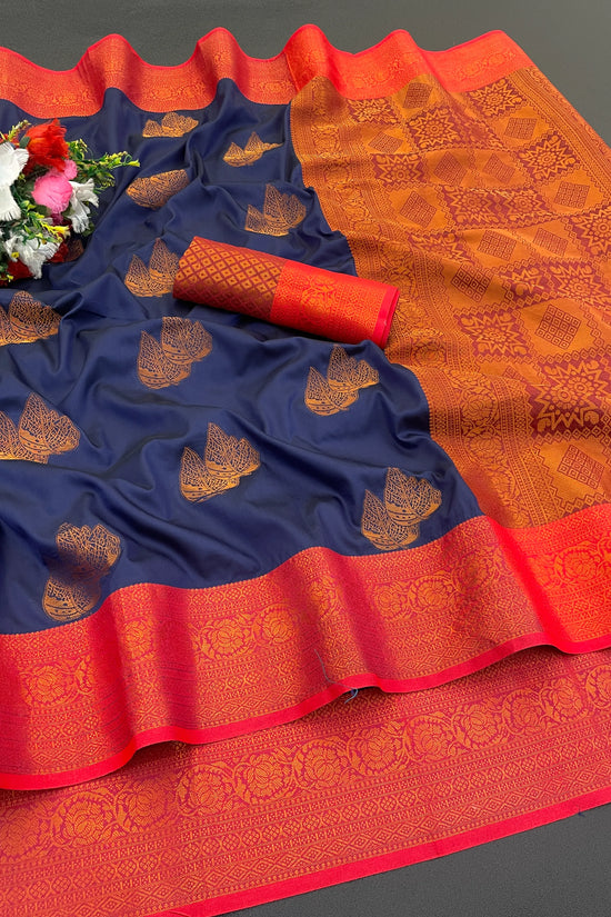 Banarasi Softy Copper Zari Weaving Kanjivaram Silk Saree