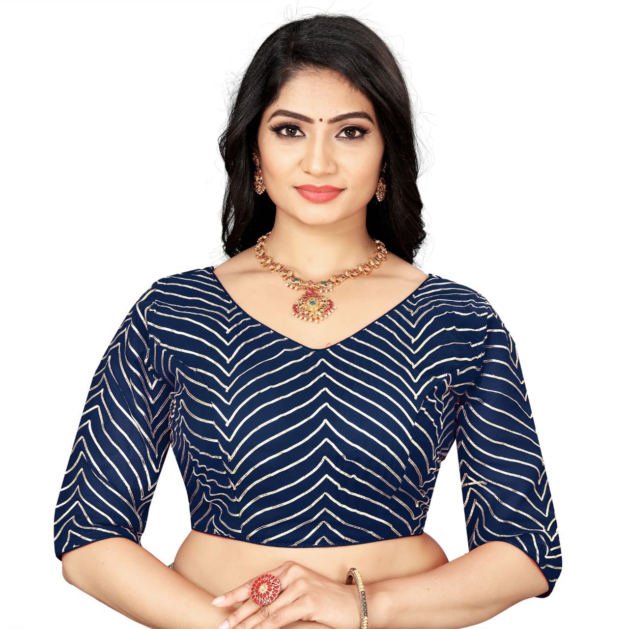 Georgette Padded Blouse with Full Embroidery Work