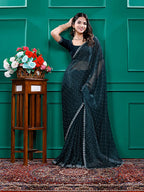 Chiffon Siroski Diamond Lace Work Saree