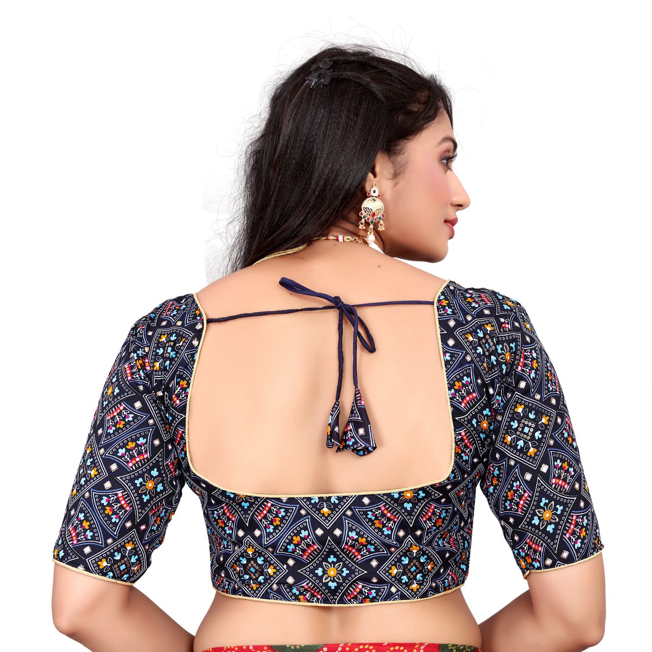 Cotton Soft Silk Bandhani Printed Blouse