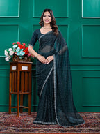 Chiffon Siroski Diamond Lace Work Saree