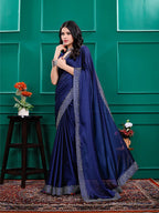 Silk  Siroski  Diamond Lace Work Saree