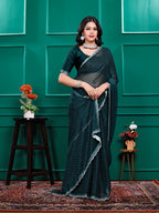 Chiffon   Siroski Daimond  Lace Work Sarees