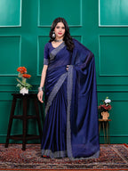 Silk  Siroski  Diamond Lace Work Saree