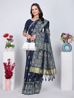 Patola Silk Saree with Traditional Pallu and Tassel Border