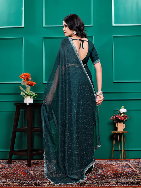 Chiffon  Swarovski Daimond  Lace Work Sarees