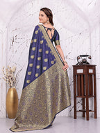 Ready To Wear Banarasi Silk Saree with Zari Woven Border