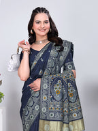 Patola Silk Saree with Traditional Pallu and Tassel Border