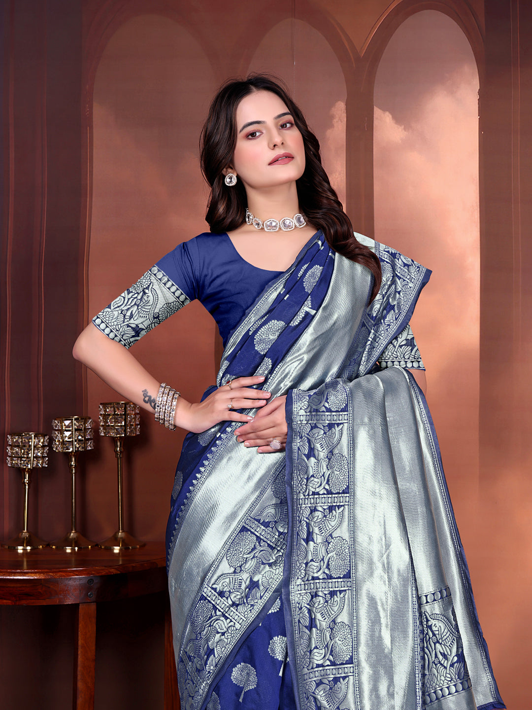 Ready to Wear Jacquard Pure Silk Saree