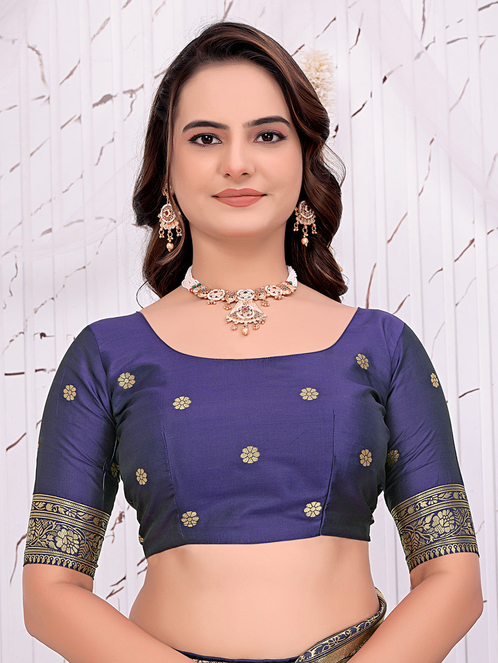 Ready To Wear Banarasi Silk Saree with Zari Woven Border
