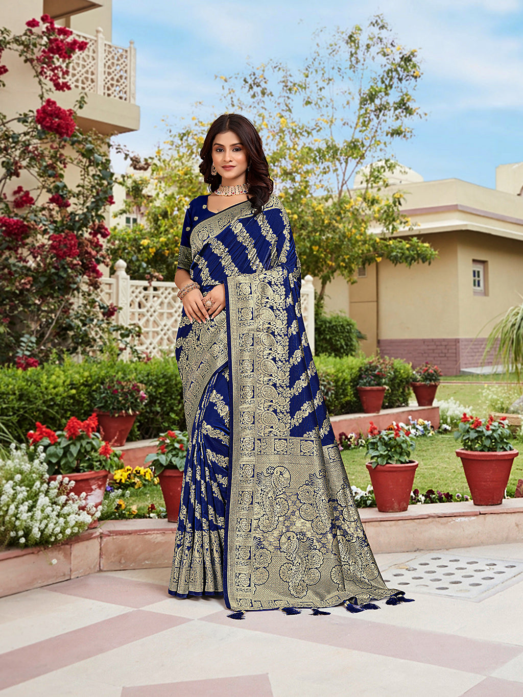 Rama Woven Jacquard Kanjivaram Pure Silk Saree