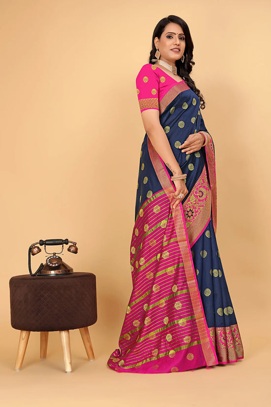 Pionex Woven Katan Kanjivaram Soft Lichi Silk Sarees