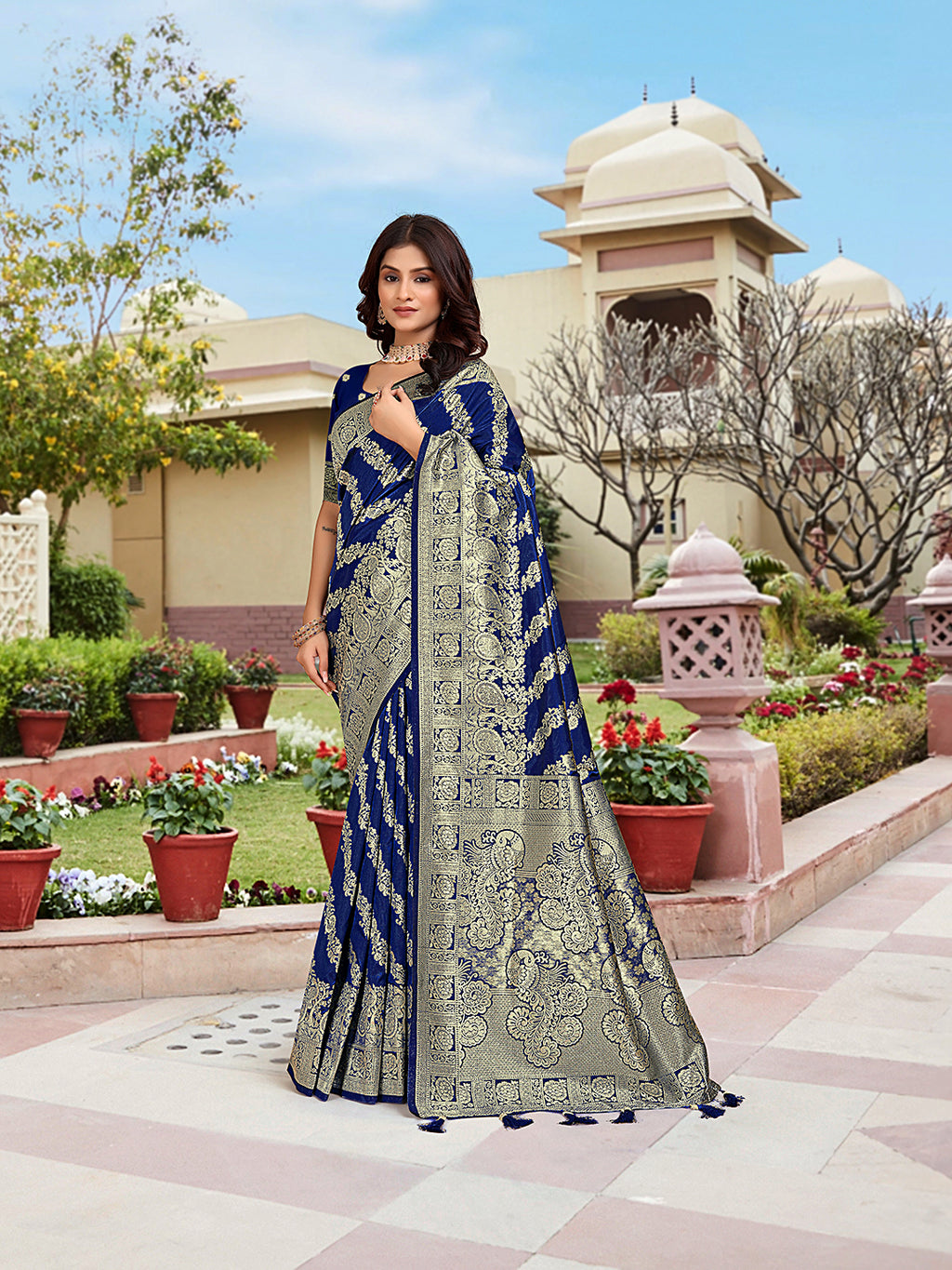 Rama Woven Jacquard Kanjivaram Pure Silk Saree