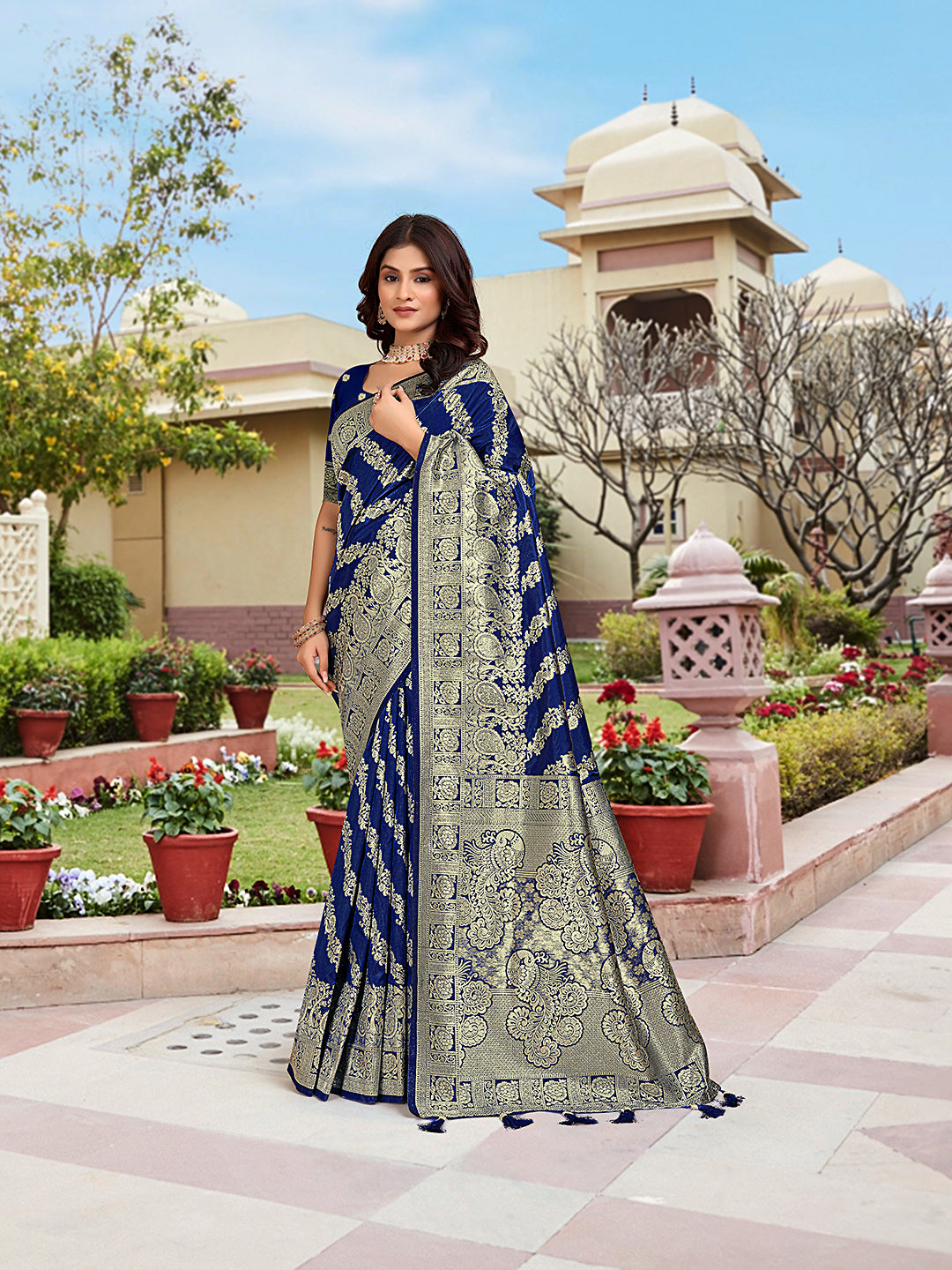 Rama Woven Jacquard Kanjivaram Pure Silk Saree