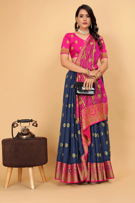 Pionex Woven Katan Kanjivaram Soft Lichi Silk Sarees