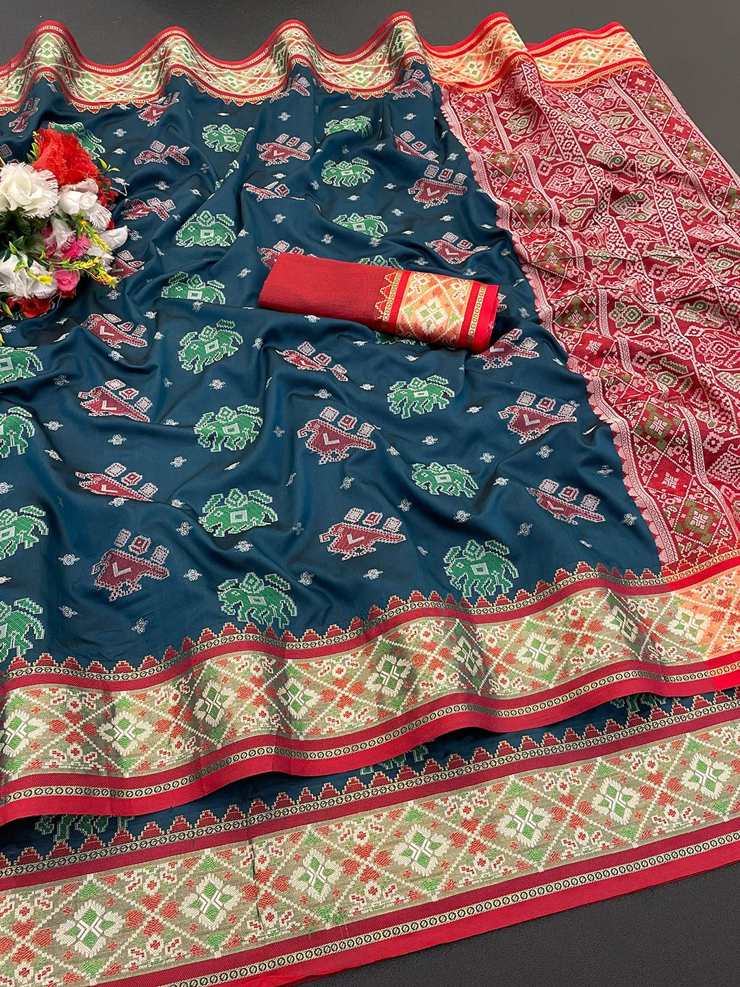 Woven Banarasi Patola Jacquard Pure Silk Saree