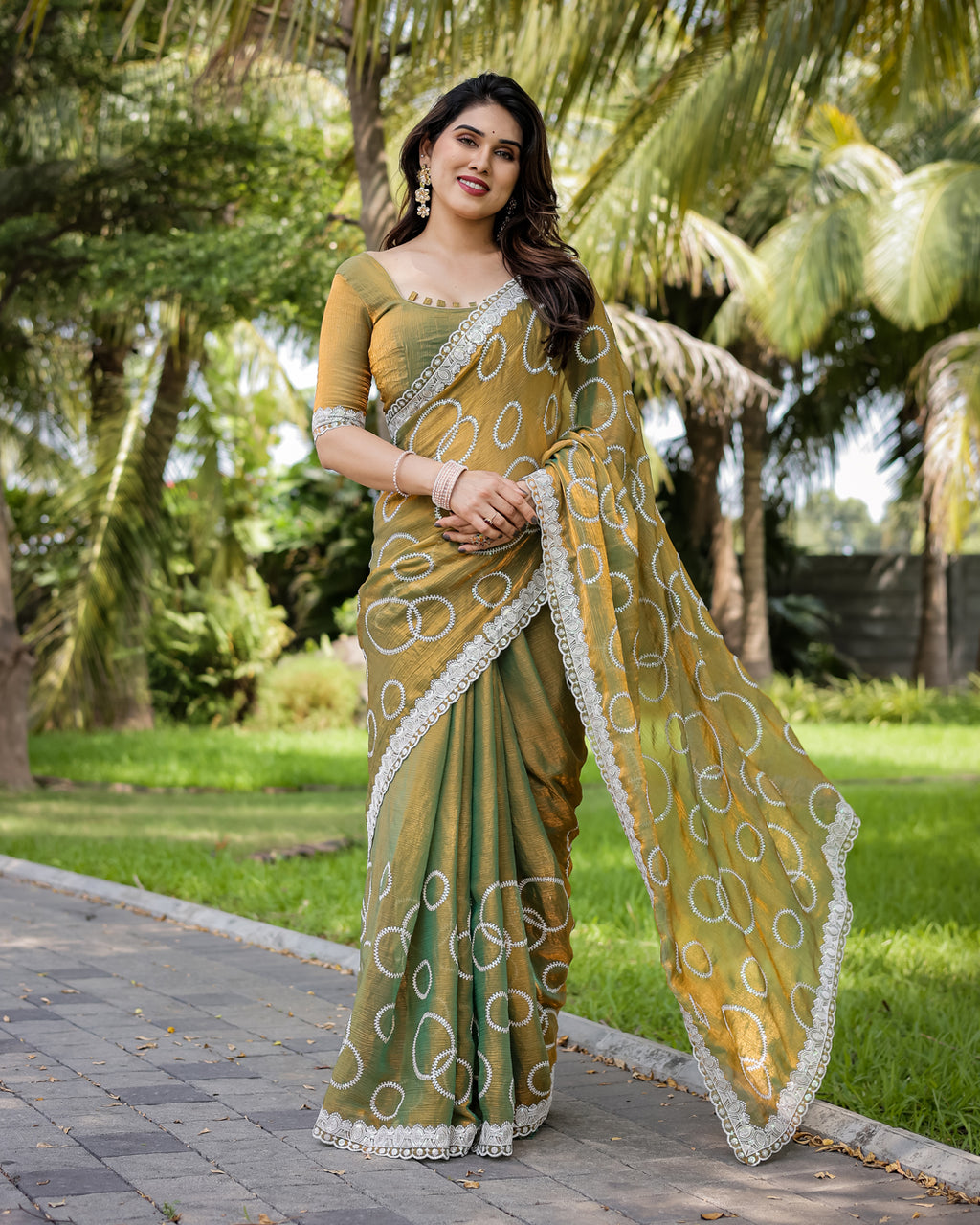 Jimmy Chu Embroidered sequins Saree