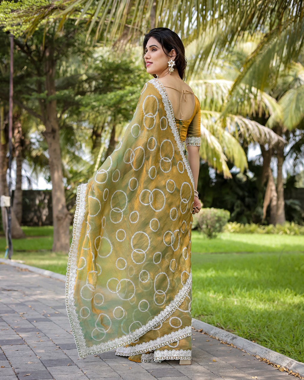 Jimmy Chu Embroidered sequins Saree