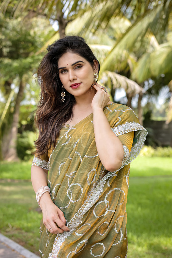 Jimmy Chu Embroidered sequins Saree