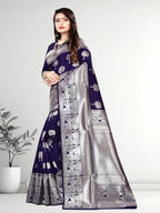 Pionex Banarasi Softy Copper Zari Weaving Brocade Saree