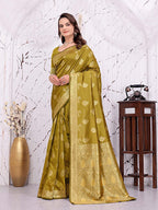 Ready To Wear Banarasi Silk Saree with Zari Woven Border