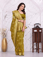 Ready To Wear Banarasi Silk Saree with Zari Woven Border