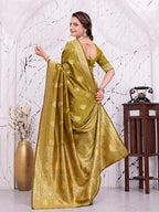 Ready To Wear Banarasi Silk Saree with Zari Woven Border