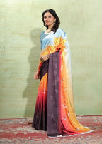 Abstract Print Crepe Silk Saree for Party Wear