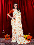 Women's Ready-to-wear Floral Printed Georgette Saree