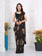 Ready-to-Wear Chiffon Saree with Zari Lines for Party Look