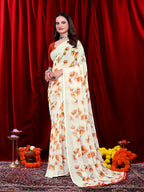 Women's Ready-to-wear Floral Printed Georgette Saree