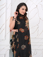 Ready-to-Wear Chiffon Saree with Zari Lines for Party Look